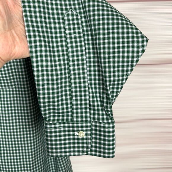 Brooks Brothers Button Down Shirt Madison Fit Cotton Green Gingham Plaid 17,5-33 - Picture 9 of 13